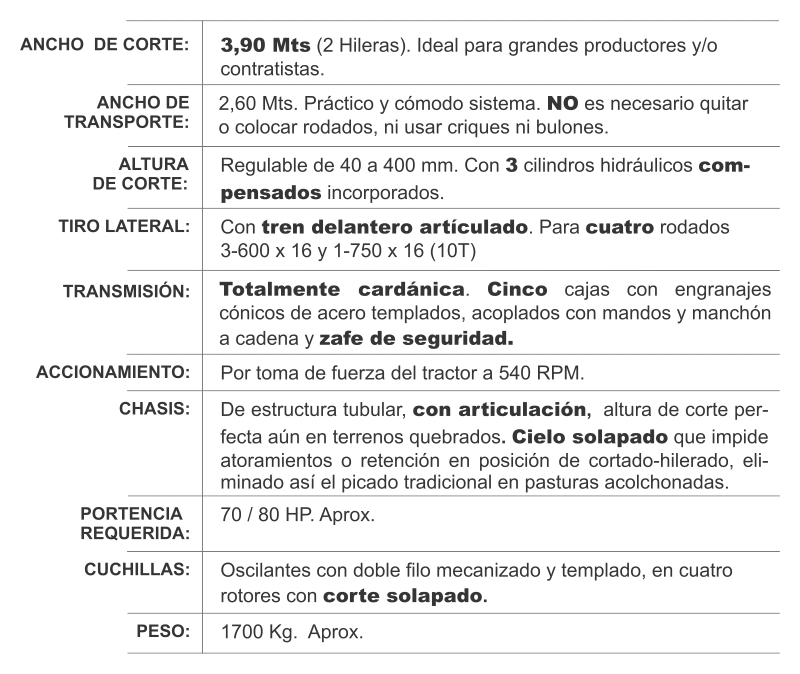 AgroAr Máquinas Agrícolas Desmalezadora hileradora HD4006